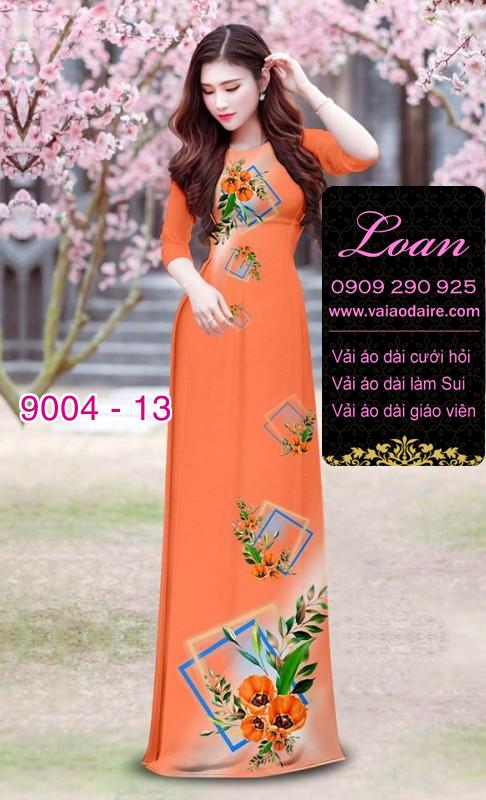 Vải áo dài hoa 3D