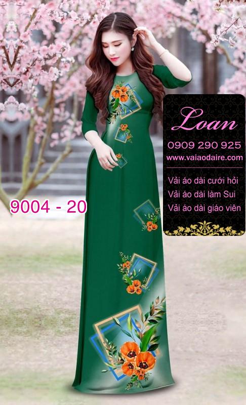 Vải áo dài hoa 3D