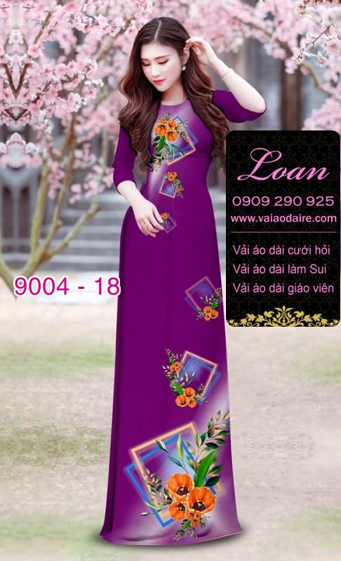 Vải áo dài hoa 3D