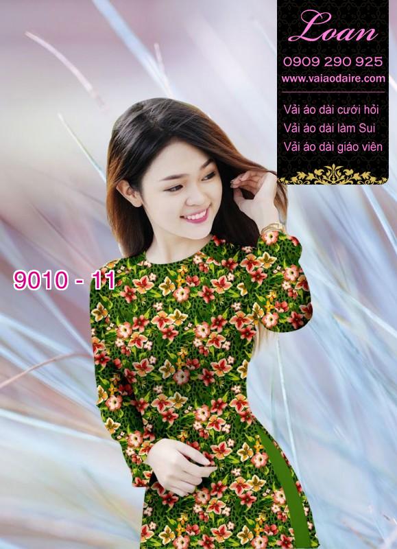 Vải áo dài hoa 3D