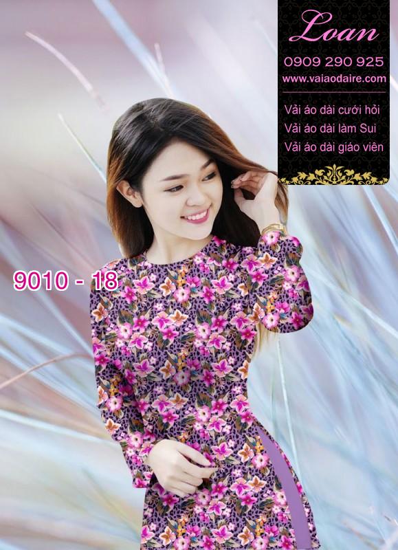 Vải áo dài hoa 3D