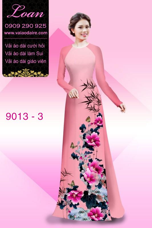 Vải áo dài hoa 3D