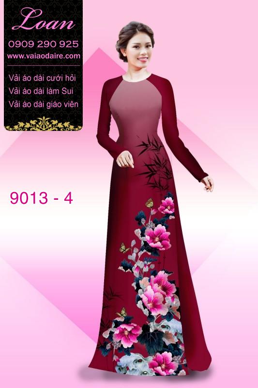 Vải áo dài hoa 3D