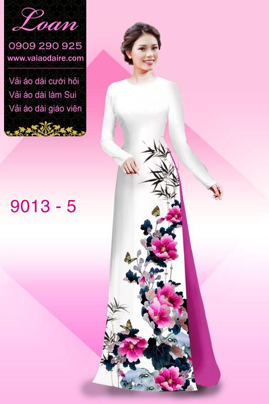 Vải áo dài hoa 3D