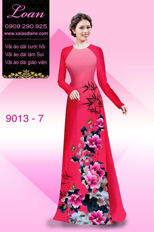 Vải áo dài hoa 3D