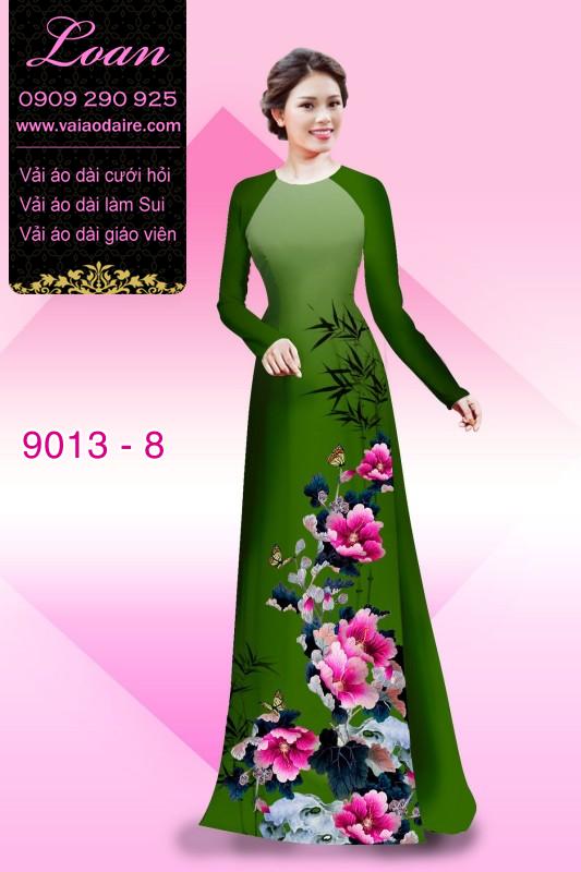 Vải áo dài hoa 3D