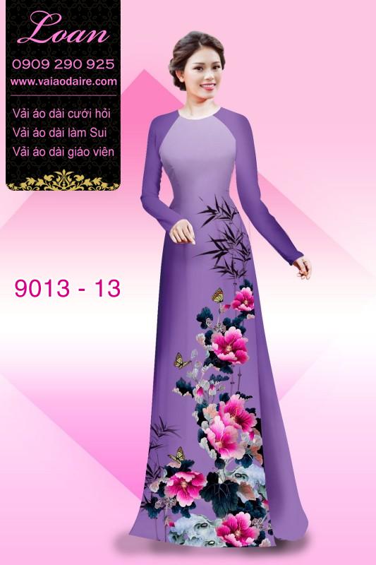 Vải áo dài hoa 3D