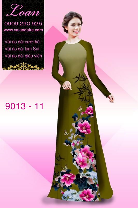 Vải áo dài hoa 3D