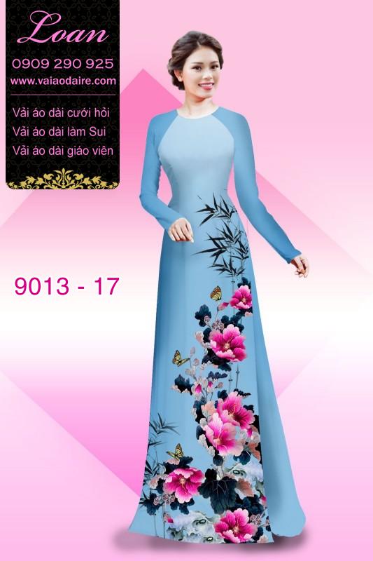 Vải áo dài hoa 3D