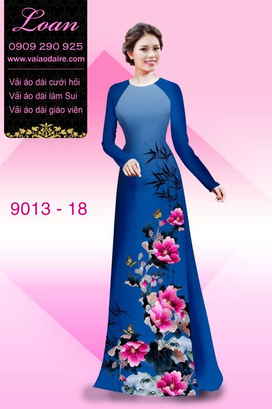 Vải áo dài hoa 3D