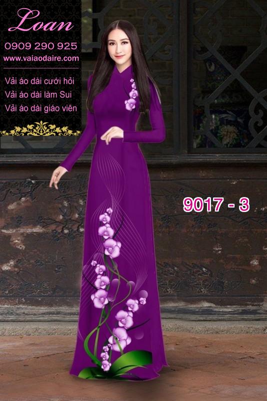 Vải áo dài hoa 3D