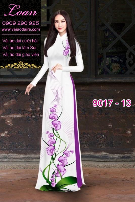 Vải áo dài hoa 3D