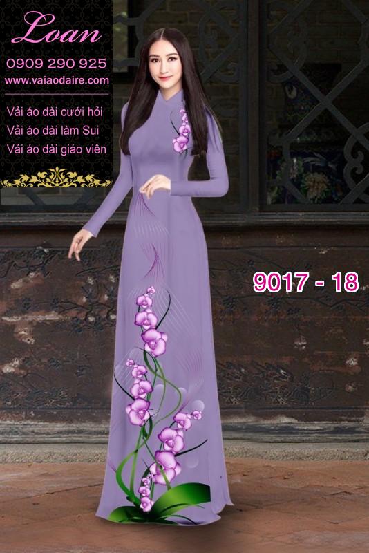 Vải áo dài hoa 3D