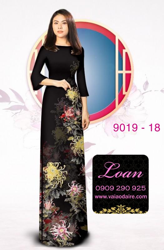 Vải áo dài hoa 3D
