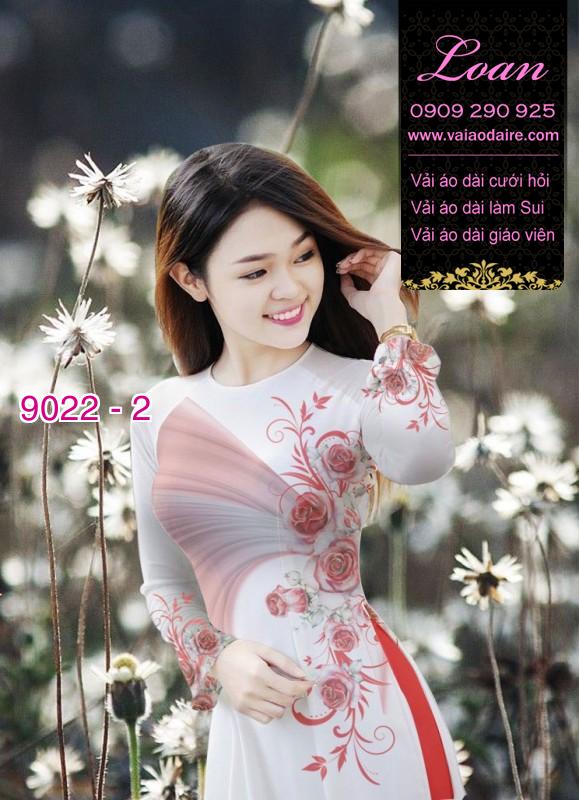 Vải áo dài hoa Hồng