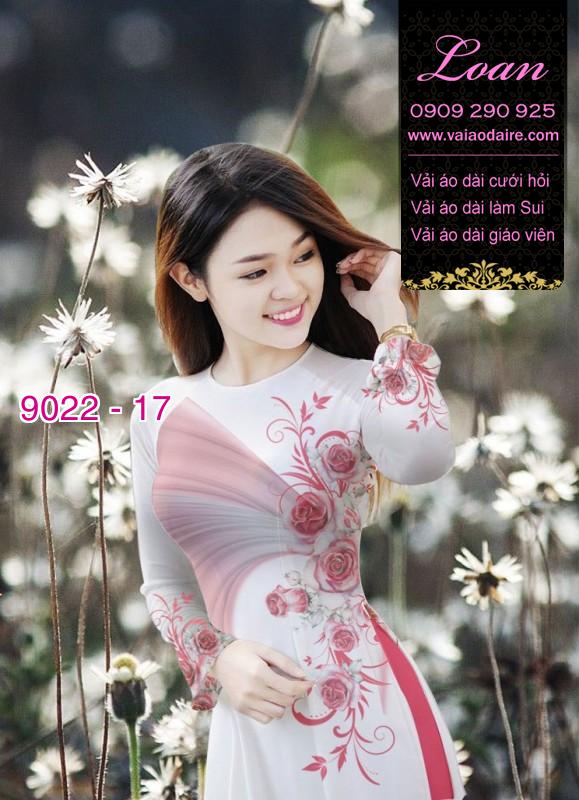 Vải áo dài hoa Hồng