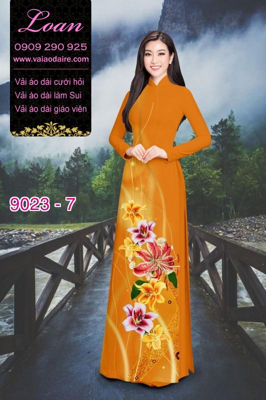 Vải áo dài hoa 3D