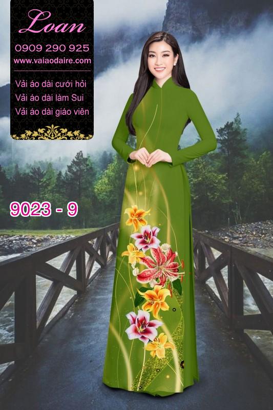 Vải áo dài hoa 3D
