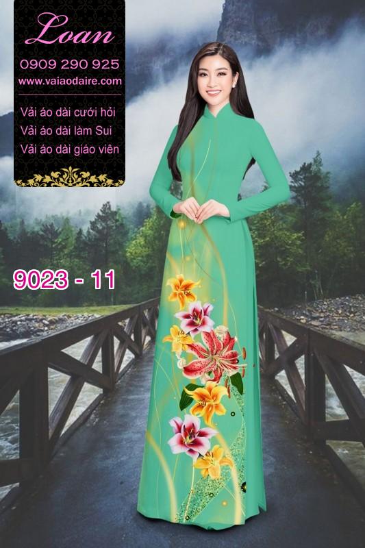 Vải áo dài hoa 3D