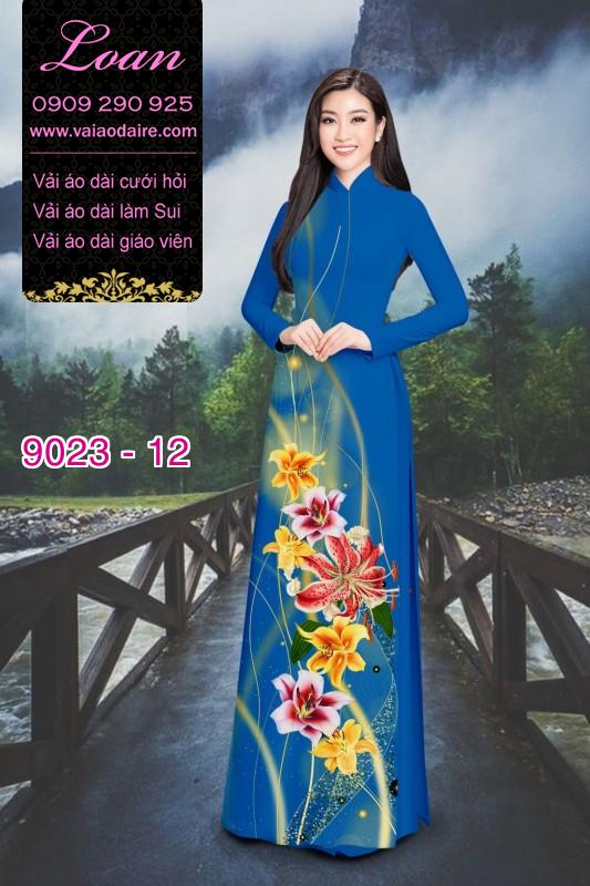 Vải áo dài hoa 3D