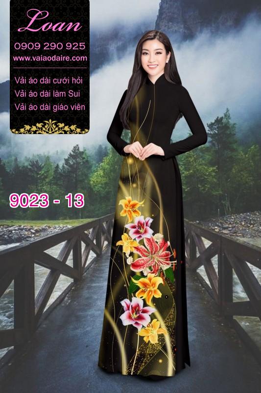 Vải áo dài hoa 3D