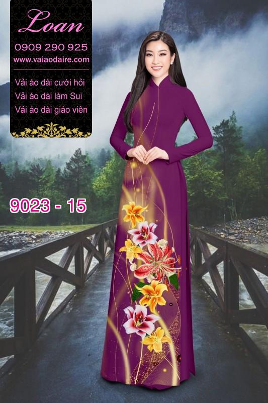 Vải áo dài hoa 3D