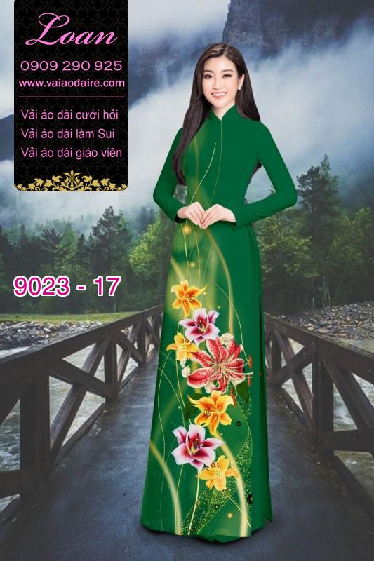Vải áo dài hoa 3D