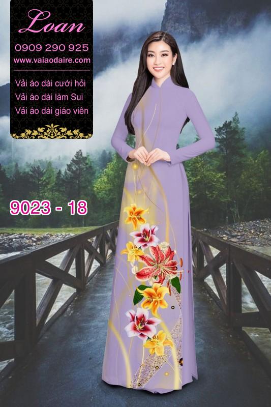 Vải áo dài hoa 3D