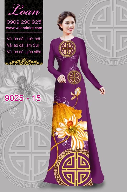 Vải áo dài hoa Sen đẹp