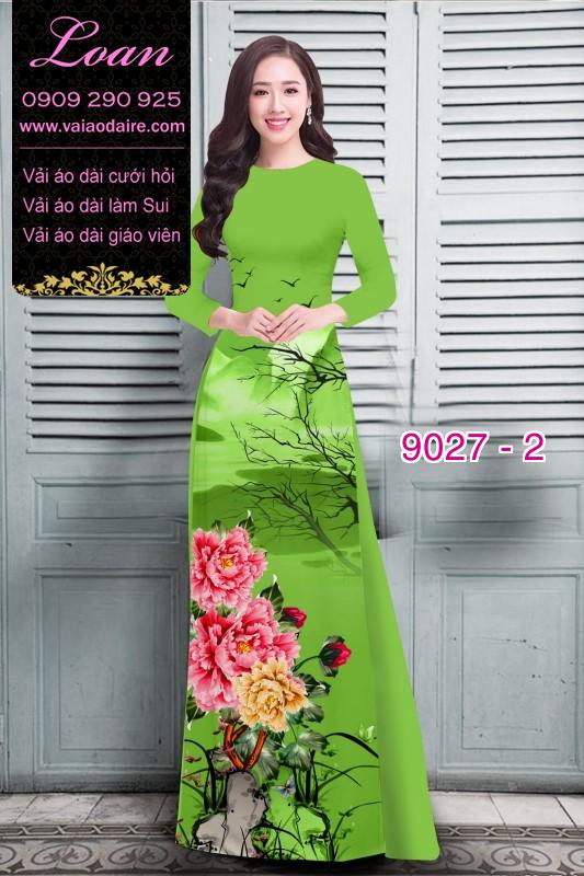 Vải áo dài hoa Mẫu Đơn