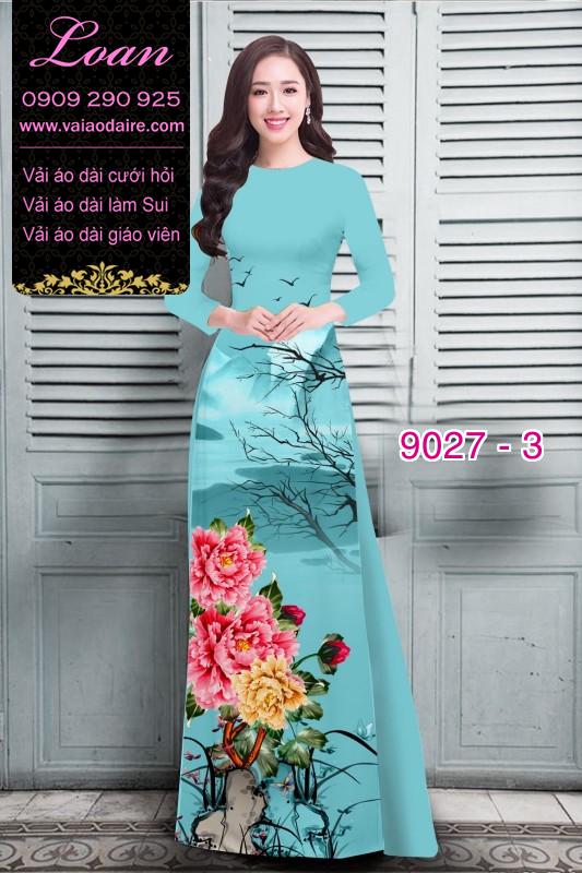 Vải áo dài hoa Mẫu Đơn