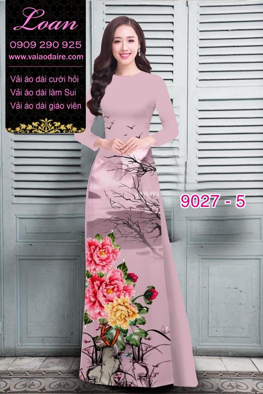 Vải áo dài hoa Mẫu Đơn