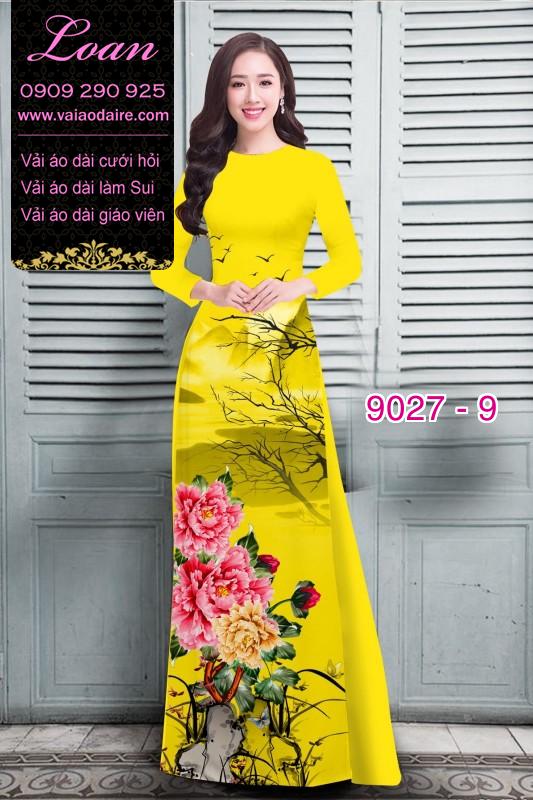 Vải áo dài hoa Mẫu Đơn