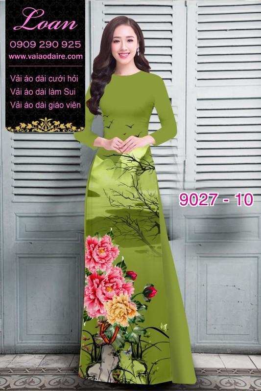 Vải áo dài hoa Mẫu Đơn