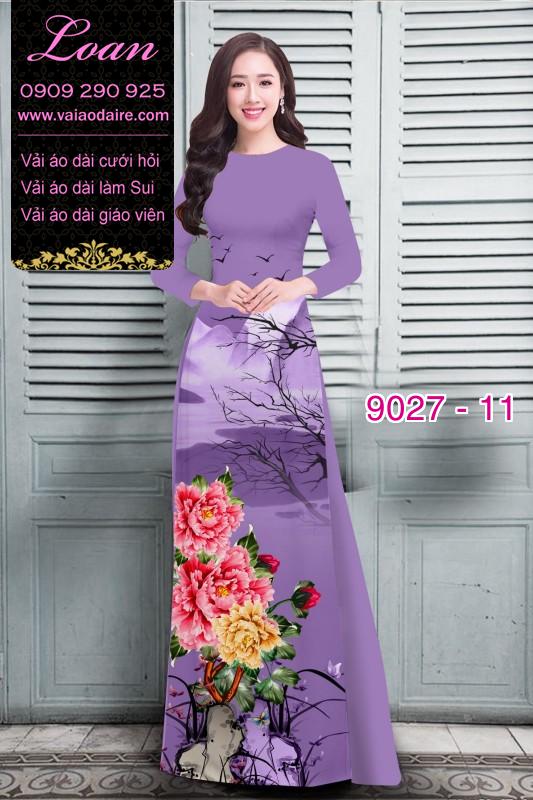 Vải áo dài hoa Mẫu Đơn