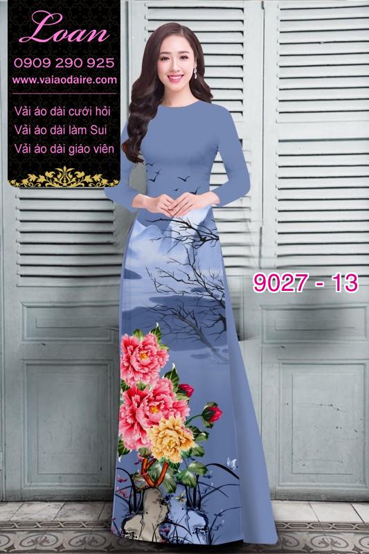 Vải áo dài hoa Mẫu Đơn