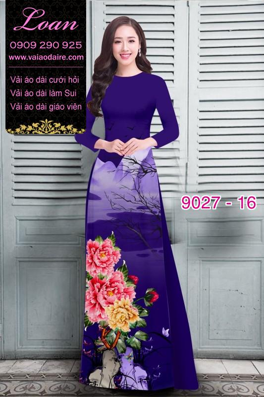 Vải áo dài hoa Mẫu Đơn