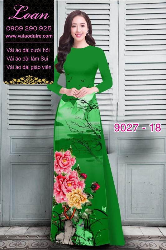Vải áo dài hoa Mẫu Đơn