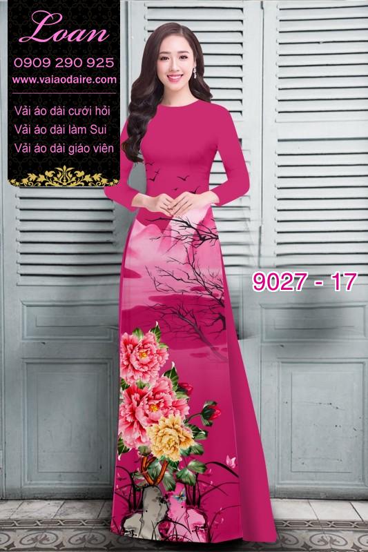 Vải áo dài hoa Mẫu Đơn
