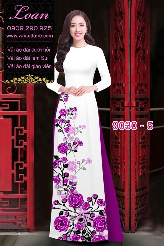 Vải áo dài hoa Hồng Vải áo dài hoa Hồng