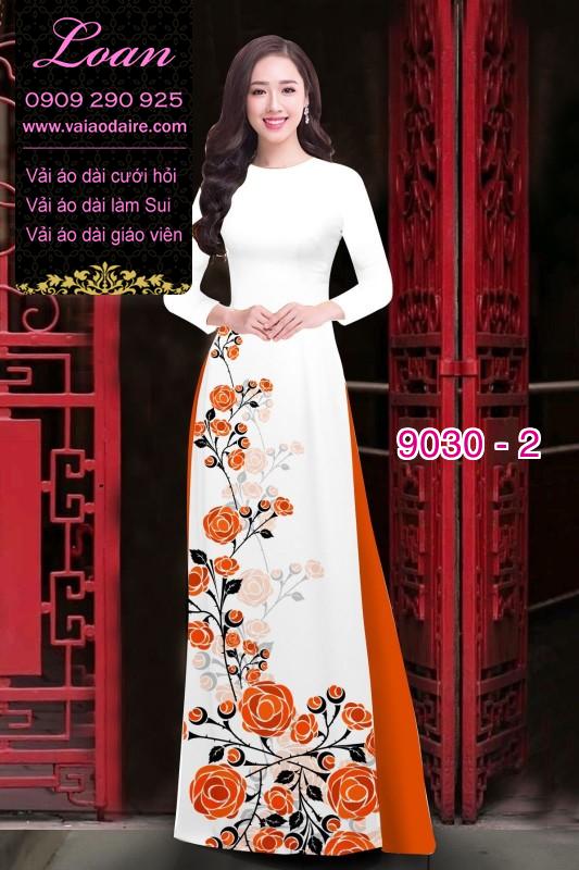 Vải áo dài hoa Hồng Vải áo dài hoa Hồng