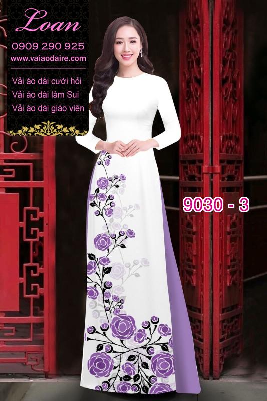 Vải áo dài hoa Hồng Vải áo dài hoa Hồng