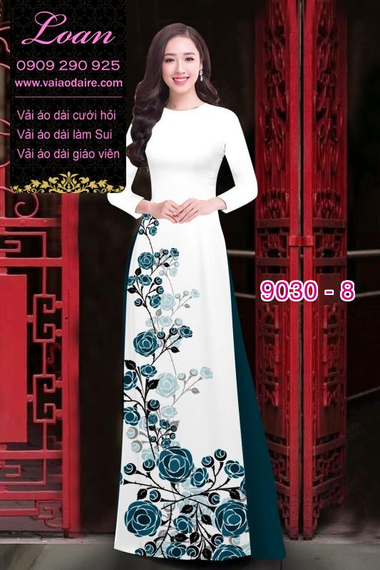 Vải áo dài hoa Hồng Vải áo dài hoa Hồng