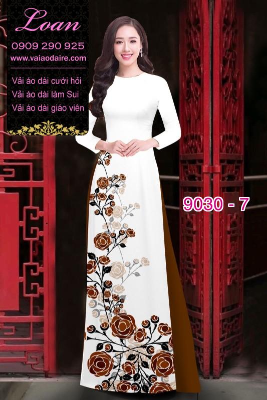 Vải áo dài hoa Hồng Vải áo dài hoa Hồng