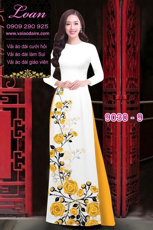 Vải áo dài hoa Hồng Vải áo dài hoa Hồng