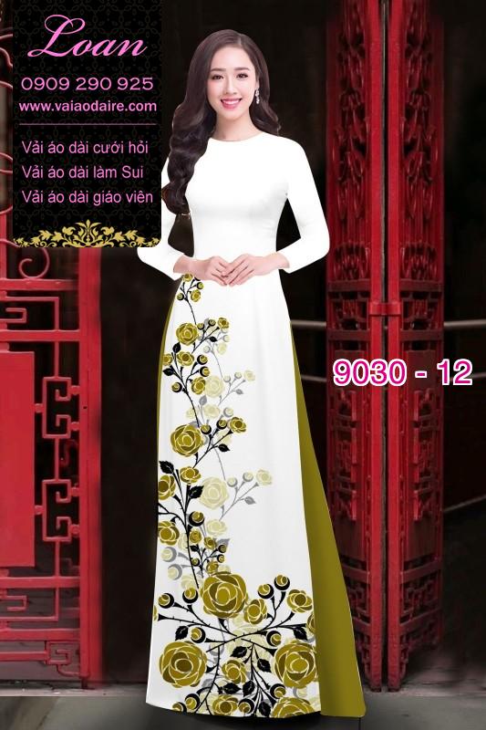 Vải áo dài hoa Hồng Vải áo dài hoa Hồng