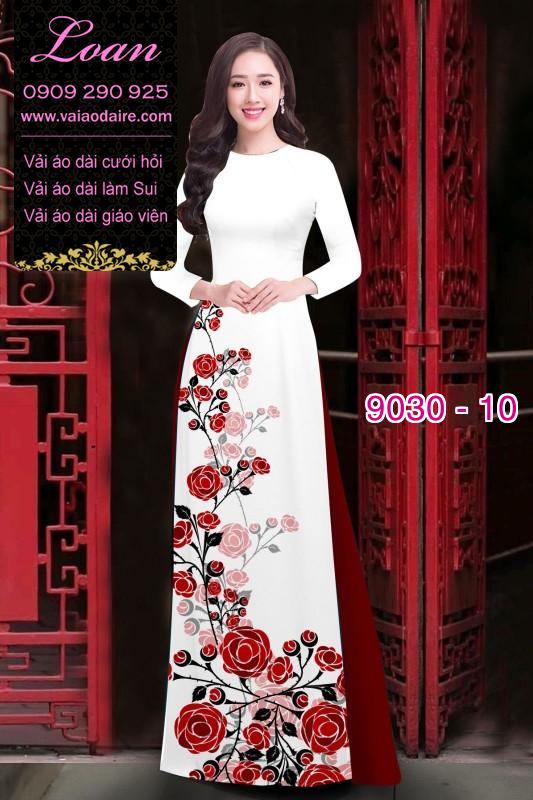 Vải áo dài hoa Hồng Vải áo dài hoa Hồng