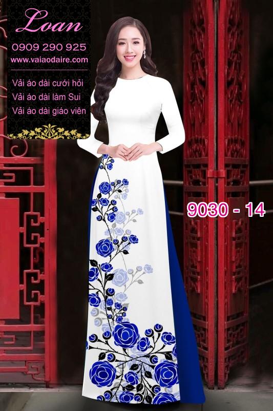 Vải áo dài hoa Hồng Vải áo dài hoa Hồng