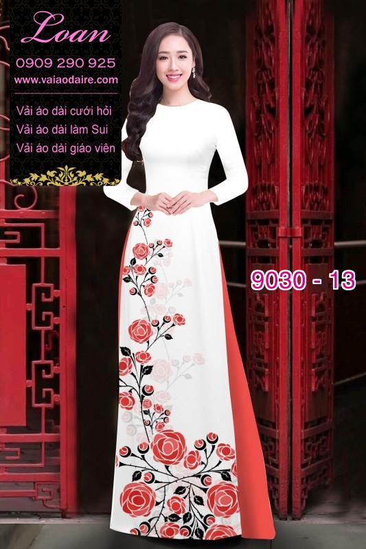 Vải áo dài hoa Hồng Vải áo dài hoa Hồng