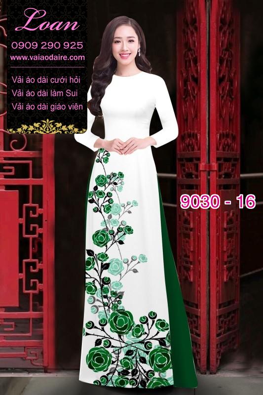 Vải áo dài hoa Hồng Vải áo dài hoa Hồng